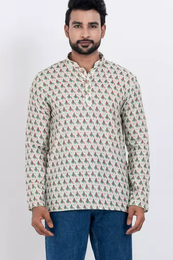 digital print cotton multicolor short kurta