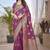 Purple designer paithani silk saree with rich weaving, temple border & heavy pallu