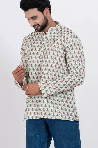 digital print cotton multicolor short kurta