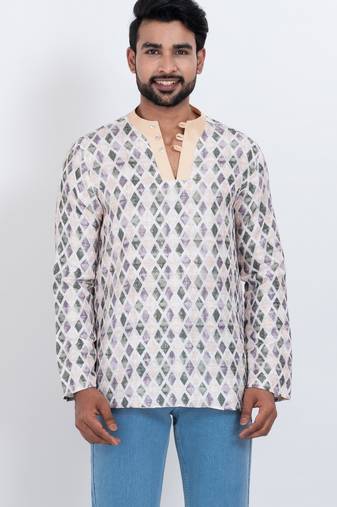 digital print cotton multicolor short kurta
