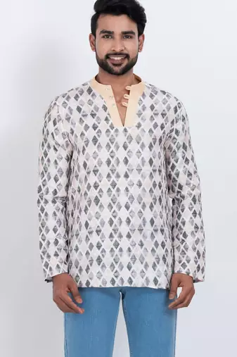Rooted libaas digital print cotton multicolor short kurta