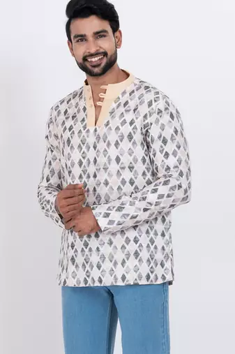 digital print cotton multicolor short kurta
