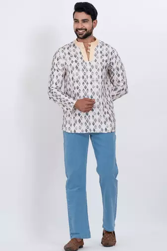 digital print cotton multicolor short kurta