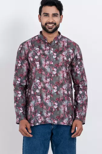 Rooted libaas digital print cotton multicolor short kurta