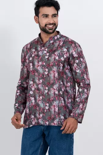 digital print cotton multicolor short kurta