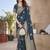 Teal designer paithani silk saree with rich weaving, temple border & heavy pallu