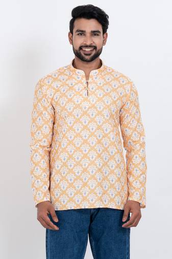 digital print cotton multicolor short kurta
