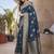 Teal designer paithani silk saree with rich weaving, temple border & heavy pallu