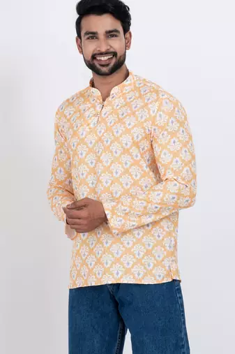 digital print cotton multicolor short kurta