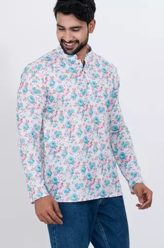 digital print cotton multicolor short kurta