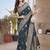 Teal designer paithani silk saree with rich weaving, temple border & heavy pallu