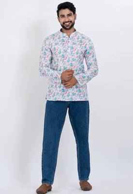 digital print cotton multicolor short kurta 4
