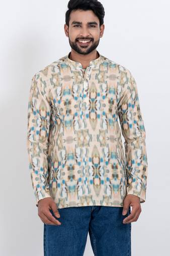 digital print cotton multicolor short kurta
