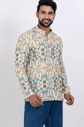 digital print cotton multicolor short kurta
