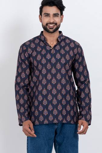 digital print cotton multicolor short kurta