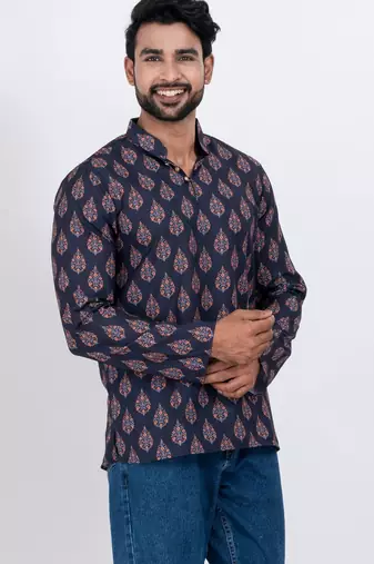 digital print cotton multicolor short kurta