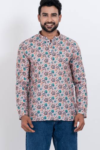 digital print cotton multicolor short kurta