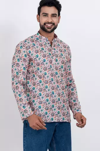digital print cotton multicolor short kurta