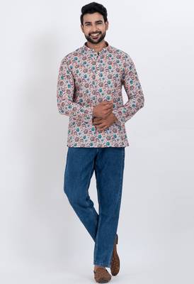 digital print cotton multicolor short kurta 4