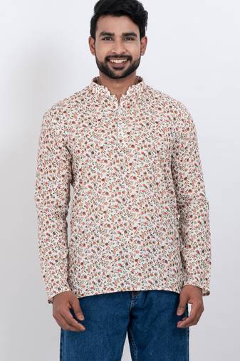 digital print cotton multicolor short kurta