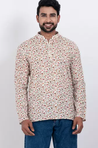 digital print cotton multicolor short kurta