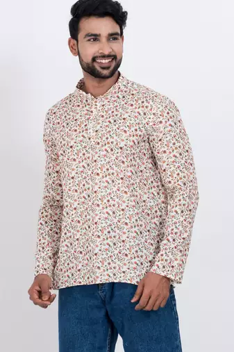 digital print cotton multicolor short kurta