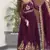 Violet zari thread sequin embroidered anarkali Gown-Free size