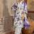 Purple printed suit stunning printed dupatta