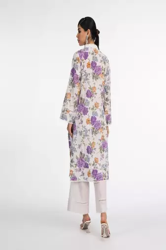 Purple printed suit stunning printed dupatta