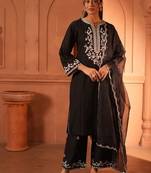 Black lawn embroidered co-ord set
