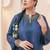 Navy blue lawn embroidered co-ord set