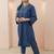 Navy blue lawn embroidered co-ord set