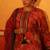 Red flower print co-ord set with dupatta