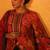 Red flower print co-ord set with dupatta