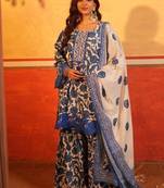 Blue flower print garara set