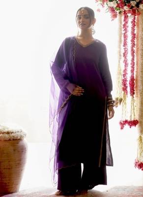 Purple embroidered co-ord set 1