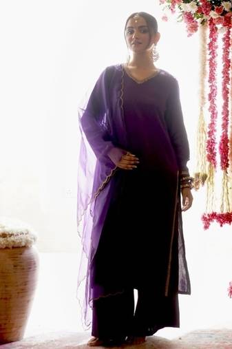 Purple embroidered co-ord set