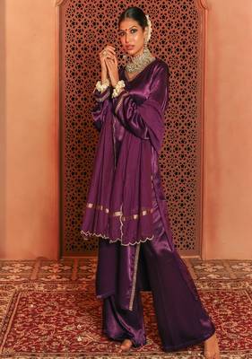 Purple embroidered co-ord set 2