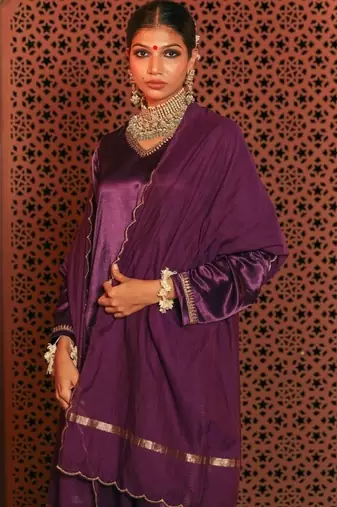 Purple embroidered co-ord set