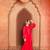 Red gajji silk embroidered sharara set