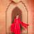 Red gajji silk embroidered sharara set