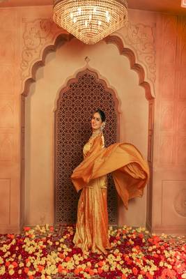 Gorgeous mustered yellow gajji silk embroidered sharara set 2
