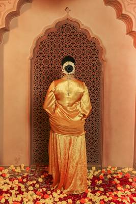 Gorgeous mustered yellow gajji silk embroidered sharara set 3