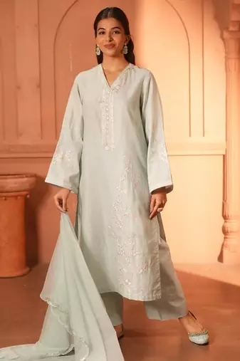 Sky blue embroidered co-ord set this beautiful 2-piece set