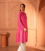 Pink chanderi kurta  chanderi fabric ideal for both casual and festive occasions elegance with our pink chanderi kurta.