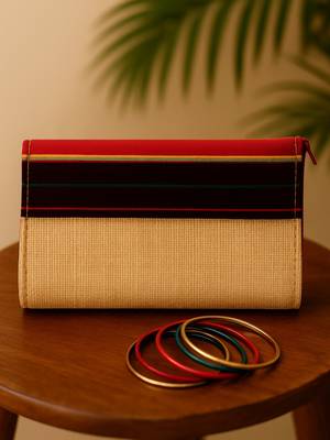 Striped design structured crossbody jute sling bag 1