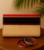 Striped design structured crossbody jute sling bag