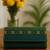 Green faux leather rectabgular clutch