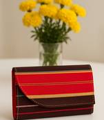 Striped design rectangular clutch