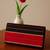 Striped design faux leather rectangular clutch